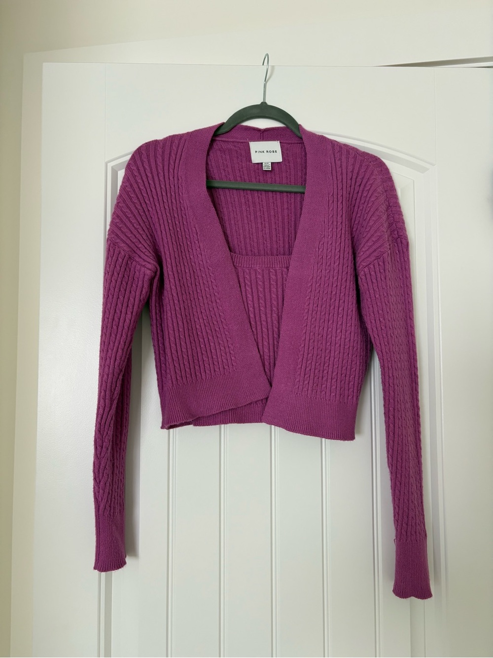 Pink Rose Fuchsia Ribbed Knit Set - Picture 2 of 5